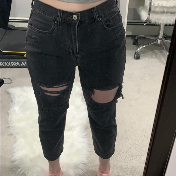 American Eagle Outfitters Denim - American Eagle Extra Short Black/Gray Skinny Jeans